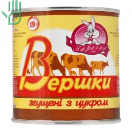 Вершки згущені 19% з цукром Заречье з/б 350г
