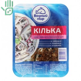 Кілька пряного посолу в олії Водный мир п/у 180г