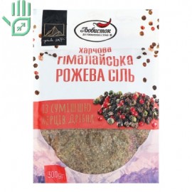 Cіль харчова гімалайська рожева дрібна із сумішшю перців Любисток д/п 300г