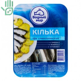 Кілька слабосолона в олії Водный Мир в/у 180г