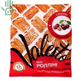 Міні-ролліні з витяжного тіста філло з вишнею заморожені Valesto м/у 800г
