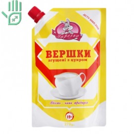 Вершки згущені 19% з цукром Заречье д/п 270г