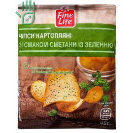 FL ЧІПСИ СМЕТАНА З ЗЕЛЕННЮ 65Г