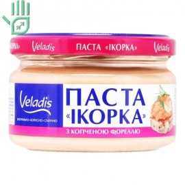 Паста ікорна зі шматочками копченої форелі Veladis с/б 160г Паста ікорна зі шматочками копченої форелі Veladis с/б 160г