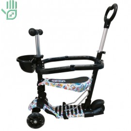 (125242) Самокат дитячий X-TREME KS-705-5W KITTY чорний, з захисним кільцем