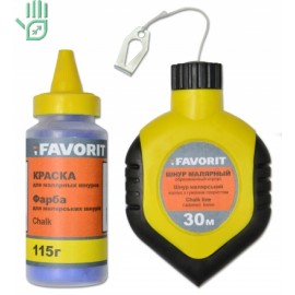 Шнур малярський 30м з фарбою 115г, гумований корпус Favorit