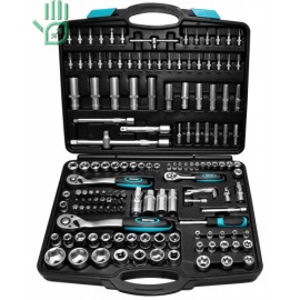 Набір головок та насадок 1/4", 3/8", 1/2" (4-32мм), Cr-V, 150шт Berg