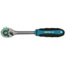 Тріскачка реверсивна 45Т, Cr-V, 3/8" Berg