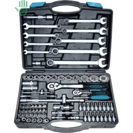 Набір головок 1/2",1/4" (4-32мм), ключів (8-22мм), Cr-V, 82шт Berg